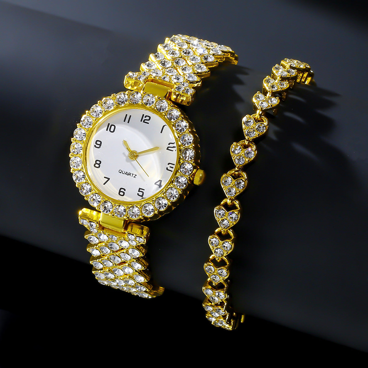 Fashion Jewelry 2pcs Luxury Fashion Women Watch Set Silver Strap Ladies Quartz Wristwatch Alloy Bracelet For Ladies Jewelry Set Clock Gift Fashion Jewelry 2pcs Luxury Fashion Women Watch Set Silver Strap Ladies Quartz Wristwatch Alloy Bracelet For Ladies Jewelry Set Clock Gift